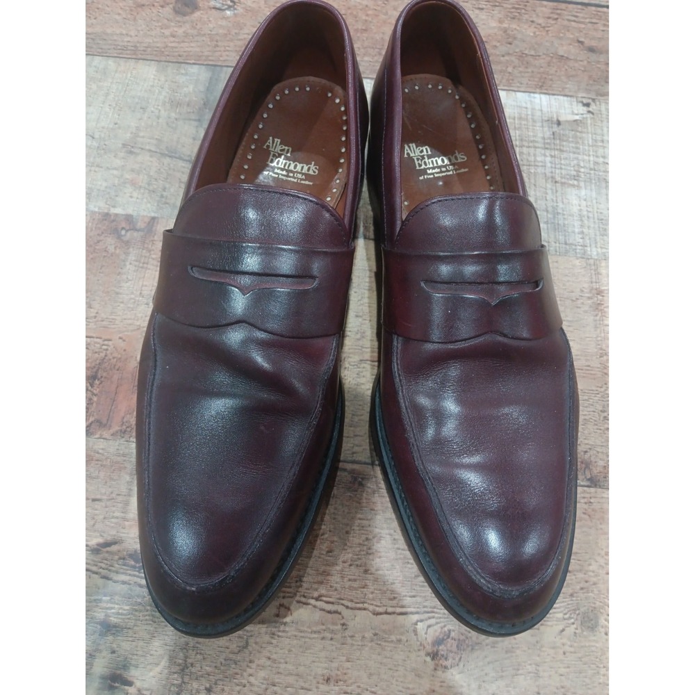 Allen Edmonds 10 1/2 D Maroon Presidio Loafers GUC